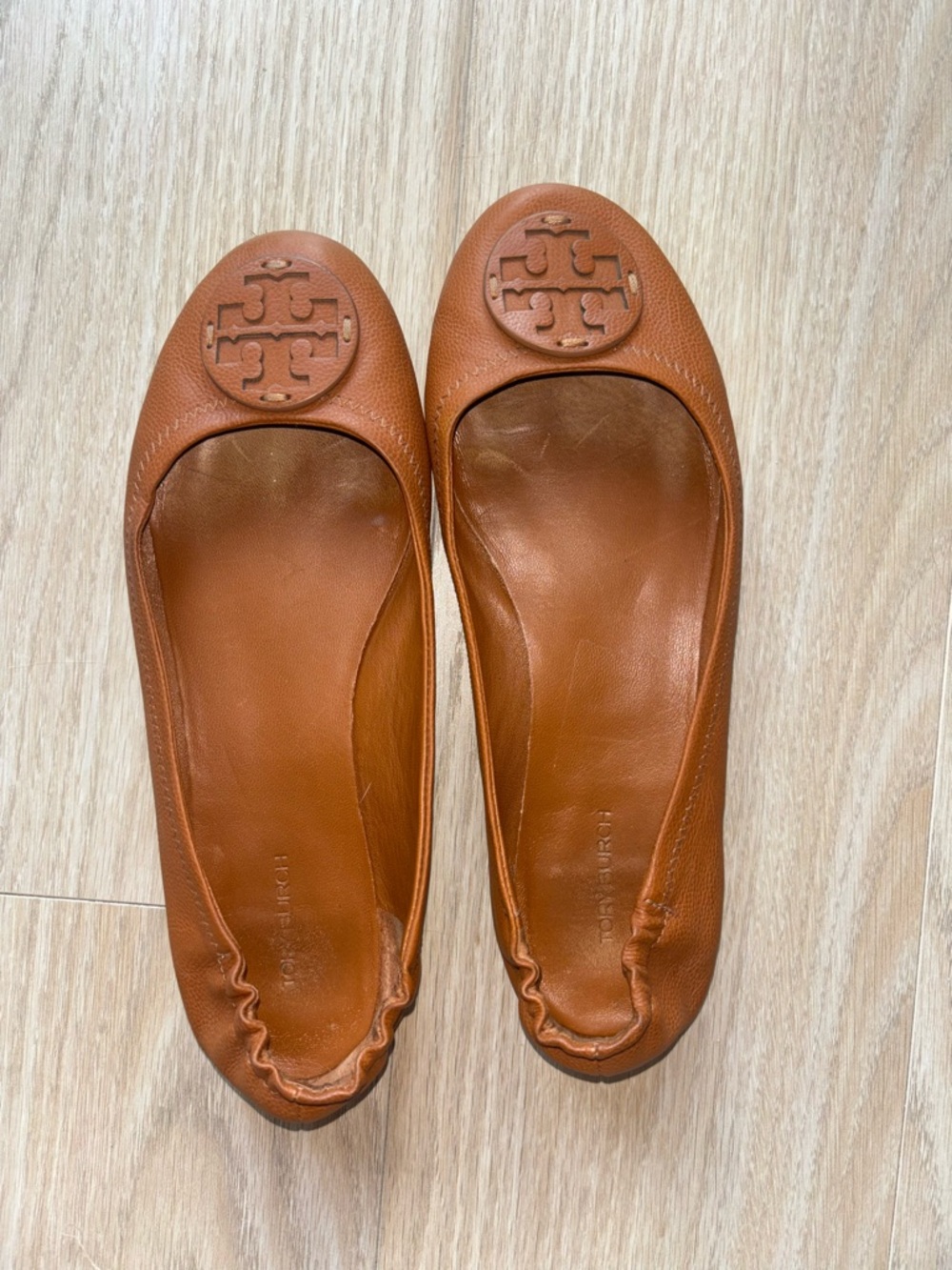 Tory Burch Tan Leather Ballet Flats